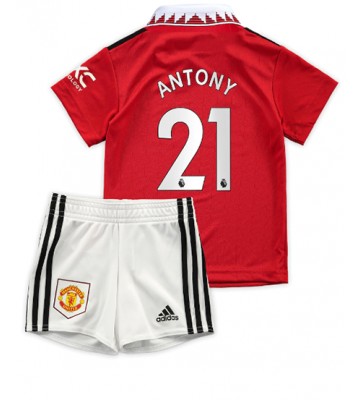 Manchester United Antony #21 Hjemmedraktsett Barn 2022-23 Kortermet (+ Korte bukser)